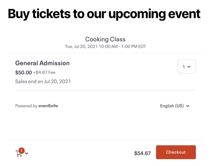 Easily increase ticket sales on your site by using the eventbrite widget